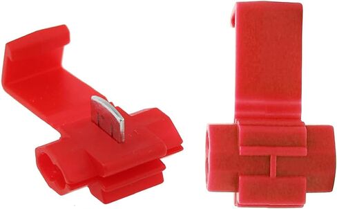 Quick Splice Wire Connector SQXBK 100PCS 22-18 AWG Red Self-Stripping Splice Connectors Inline, Double Run Solderless Crimp Wire Plug Connectors, Scotch Lock Splice Connector in Saudi Arabia
