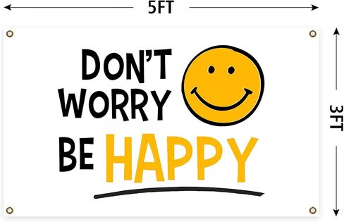 EdWaL Don't Worry Be Happy Fun Smiley Face Tapestry 3X5 Feet Art DecorationTapestry Suitable for Home Decoration Bedroom Living Room Outdoor in Saudi Arabia