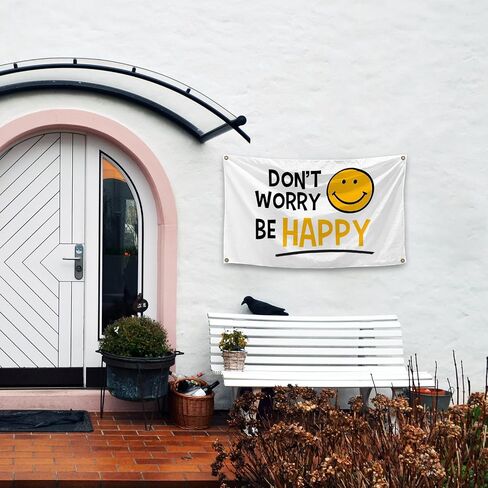 EdWaL Don't Worry Be Happy Fun Smiley Face Tapestry 3X5 Feet Art DecorationTapestry Suitable for Home Decoration Bedroom Living Room Outdoor in Saudi Arabia