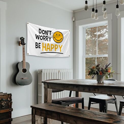 EdWaL Don't Worry Be Happy Fun Smiley Face Tapestry 3X5 Feet Art DecorationTapestry Suitable for Home Decoration Bedroom Living Room Outdoor in Saudi Arabia
