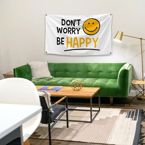 EdWaL Don't Worry Be Happy Fun Smiley Face Tapestry 3X5 Feet Art DecorationTapestry Suitable for Home Decoration Bedroom Living Room Outdoor in Saudi Arabia