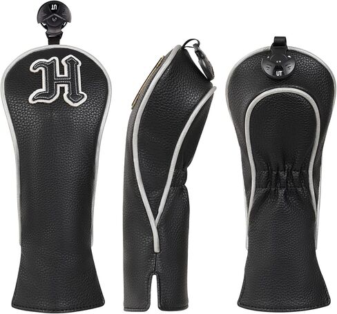 أغطية رأس الجولف غطاء رأس نادي السائق للسائقين في الممر وودز مضرب والنوادي الهجينة، جلد أسود بسيط ممتاز 3 أو 5 أغطية رأس خشبية قطعة واحدة أو مجموعة تناسب Taylormade in Kuwait