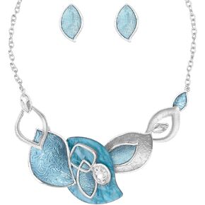 chaoyite Boho Statement Necklace Earrings Jewelry Set for Women Acrylic Prom Party Costume Accessory Enamel Jewelry