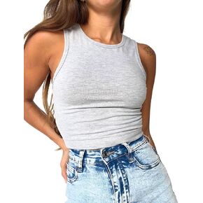 Sexy Cotton Chic Cami Crop Tank Top for Women: Sleeveless, Cute & Casual Night Out, Going Out Crop Tops in Black, Grey, White in Saudi Arabia