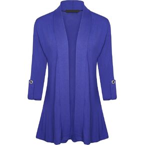 Loxdonz Women's Open Front Cardigans Casual 3/4 Sleeve Cardigan Soft Lightweight Top