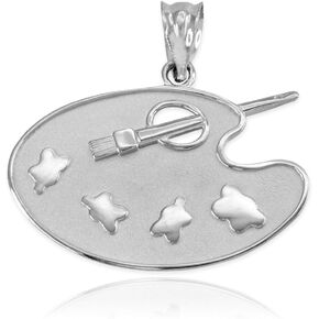 Fine 925 Sterling Silver Painter's Palette Charm Pendant