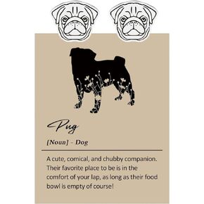 Lywjyb Birdgot Pug Dog Earrings Pug Dog Gift Pug Gift Pugs Pug Jewelry Gift for Pug Lover Gift for Women