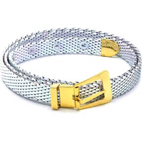 MARSHAL METAL Fashion Belt High Polished Metallic Mesh Skinny Belt 0.63" (16 mm) size 28"—34"