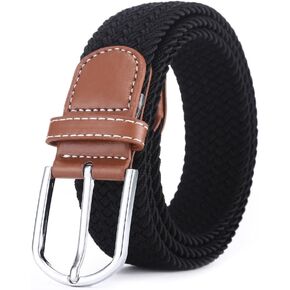 Adjustable Braided Elastic Belt Strap for men and women with metal buckle