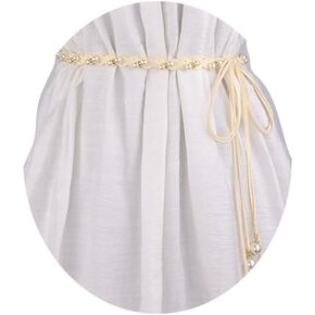 Pearl Tassel Braided Waist Belts for Women Skinny Woven Chains Belt Knitted Rope Thin Belly Waist Chains Gifts for Dress