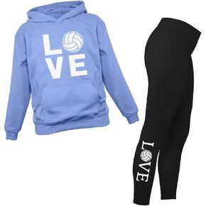 Tstars Love Volleyball Gifts for Fans Players Leggings Hoodies Sweatshirts for Women