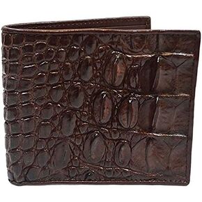 Authentic M Crocodile Skin Men's Bifold Backbone Leather Dark Brown Wallet in Saudi Arabia