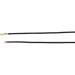 Jewels By Lux 14K Yellow Gold 2mm Black Leather Cord