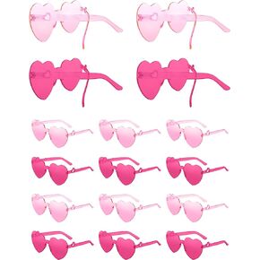 16PCS Heart Glasses Heart Shaped Sunglasses with Heart Leg Heart Sunglasses Bulk for Valentines Birthday Party
