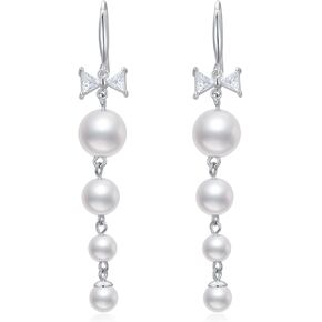 JOERPH الباروك اللؤلؤ انخفاض الأقراط 925 الفضة الاسترليني طويل اللؤلؤ شرابة تتدلى الأقراط للنساء الفتيات اللؤلؤ والمجوهرات عيد الميلاد عيد ميلاد الزفاف هدية in Kuwait