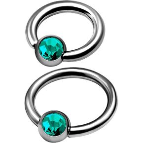 2Pcs Titanium 16g 8mm 10mm Captive Ring Piercing Jewelry Nose Septum Eyebrow Cartilage Tragus 4mm Crystal Ball More Choices