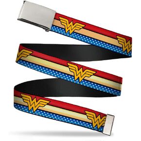 Buckle-Down mens Buckle-down Web Wonder Woman 1.25" Belt, Multicolor, 1.25 Wide - Fits up to 42 Pant Size US