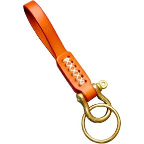 Wwxuanke Leather Keychain Top Layer Cowhide Handmade Pendant Keychain Leather Car Keychain Key Rope 1 Pcs