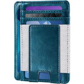 Slim Wallet Front Pocket Minimalist Credit Card Holder RFID Blocking Leather Wallets for Men and Women,Black