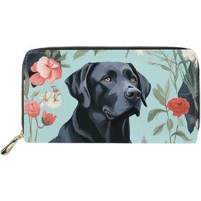Sannovo Women's Labrador Retriever Printed Wallet Zippered Pu Leather Passport Holder
