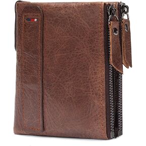 محافظ SUMGOGO للرجال والأولاد من الجلد بمحفظة صغيرة قابلة للطي وحامل بطاقات وجيب بسحاب مزدوج ومحفظة عملات رفيعة (أصفر) in Kuwait