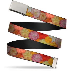 Buckle-Down mens Buckle-down Web Floral 1.5" Belt, Multicolor, 1.5 Wide - Fits up to 42 Pant Size US