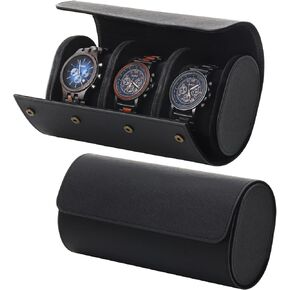 Watch Roll Travel Watch Case, PU Leather Watch Case for Men and Women, Watch Storage Box with Removable Pillow for Home Storage, Travel and Display