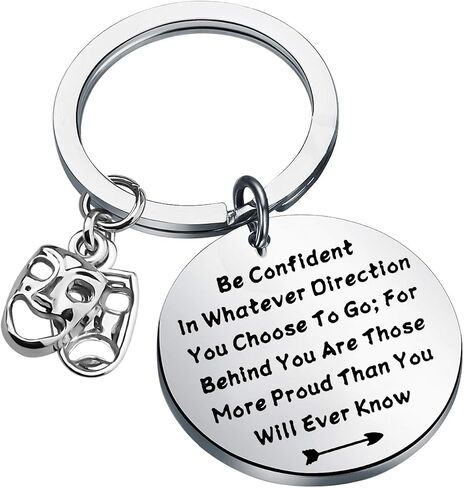 LQRI Drama Mask Keychain Theatre Gift Drama Graduation Gift Be Confident In Whatever Direction You Choose To Go in Saudi Arabia