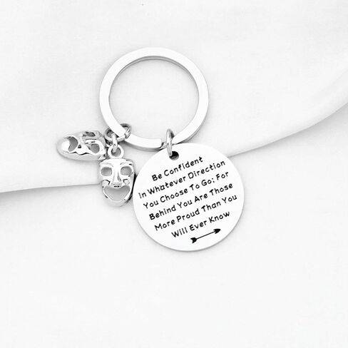 LQRI Drama Mask Keychain Theatre Gift Drama Graduation Gift Be Confident In Whatever Direction You Choose To Go in Saudi Arabia