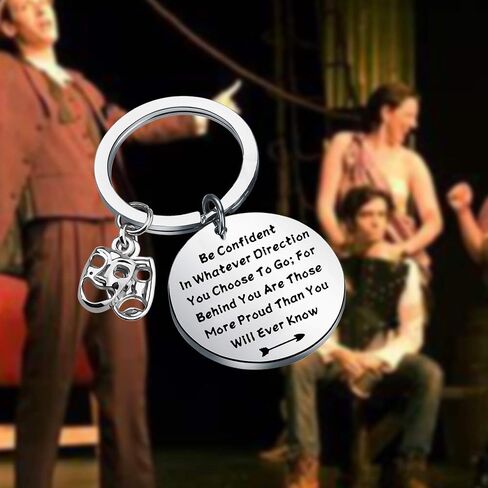 LQRI Drama Mask Keychain Theatre Gift Drama Graduation Gift Be Confident In Whatever Direction You Choose To Go in Saudi Arabia