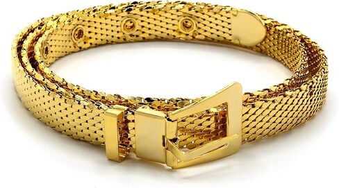 MARSHAL METAL Fashion Belt High Polished Metallic Mesh Skinny Belt 0.63" (16 mm) size 28"—34" in Saudi Arabia