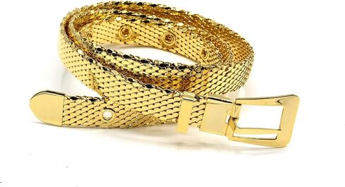 MARSHAL METAL Fashion Belt High Polished Metallic Mesh Skinny Belt 0.63" (16 mm) size 28"—34" in Saudi Arabia
