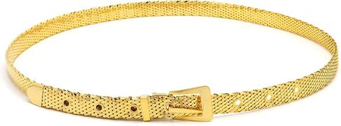 MARSHAL METAL Fashion Belt High Polished Metallic Mesh Skinny Belt 0.63" (16 mm) size 28"—34" in Saudi Arabia