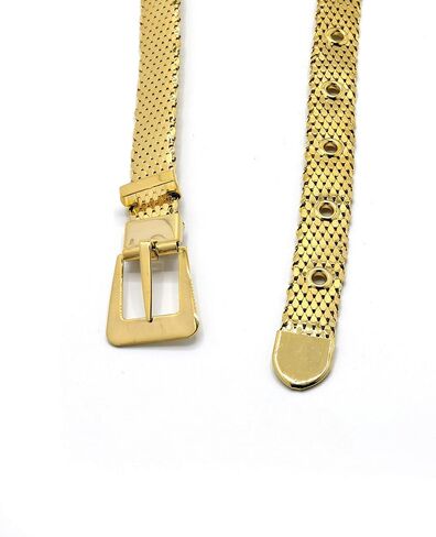 MARSHAL METAL Fashion Belt High Polished Metallic Mesh Skinny Belt 0.63" (16 mm) size 28"—34" in Saudi Arabia