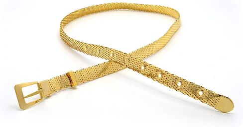MARSHAL METAL Fashion Belt High Polished Metallic Mesh Skinny Belt 0.63" (16 mm) size 28"—34" in Saudi Arabia