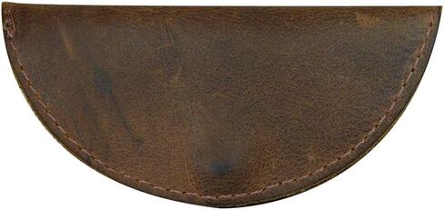 Hide & Drink Rustic Leather Moon Coin Case Handmade Bourbon Brown in Saudi Arabia