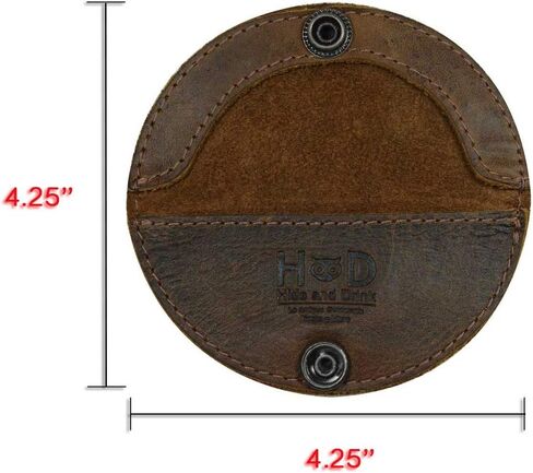 Hide & Drink Rustic Leather Moon Coin Case Handmade Bourbon Brown in Saudi Arabia