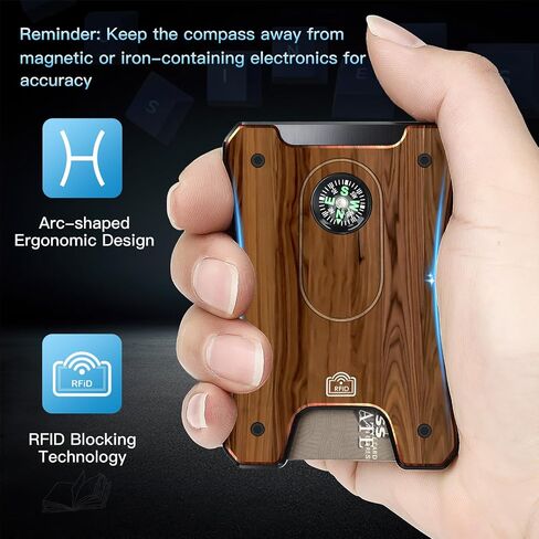Metal Wallet for Men, Ergonomics Design Money Clip Wallet, Easily Removable Cards, Minimalist Slim Wallet with RFID Blocking, Holds 16 Cards in Saudi Arabia