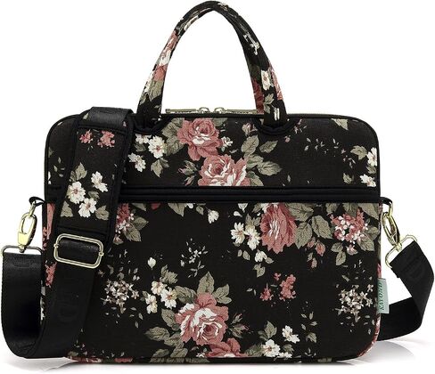 kayond Black C Rose Patten water resistant Laptop Shoulder Messenger Bag Case Sleeve for 12 Inch 13 Inch Laptop,Laptop Briefcase in Saudi Arabia