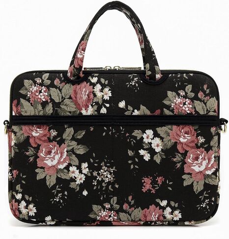kayond Black C Rose Patten water resistant Laptop Shoulder Messenger Bag Case Sleeve for 12 Inch 13 Inch Laptop,Laptop Briefcase in Saudi Arabia
