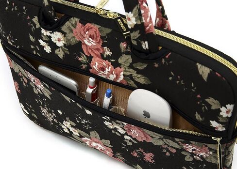 kayond Black C Rose Patten water resistant Laptop Shoulder Messenger Bag Case Sleeve for 12 Inch 13 Inch Laptop,Laptop Briefcase in Saudi Arabia