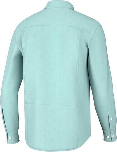 HUK Men's Back Draft Solid Long Sleeve Button, Vented Fishing Shirt in Saudi Arabia