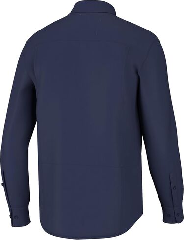 HUK Men's Back Draft Solid Long Sleeve Button, Vented Fishing Shirt in Saudi Arabia