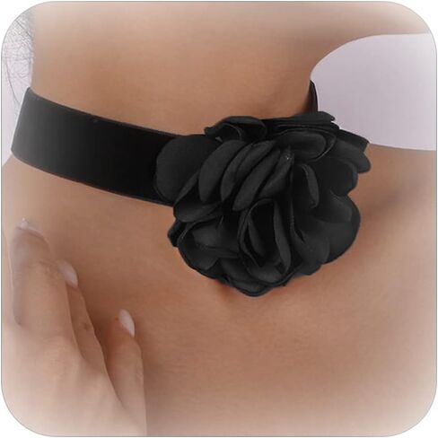 YANCHUN Flower Choker Necklace Summer Beach Choker for Women Girls Black Flower Necklace in Saudi Arabia