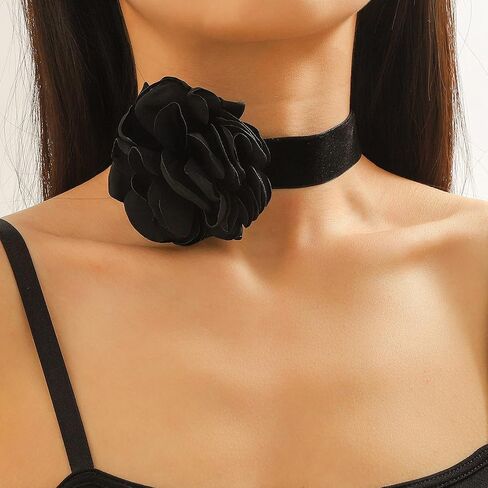 YANCHUN Flower Choker Necklace Summer Beach Choker for Women Girls Black Flower Necklace in Saudi Arabia