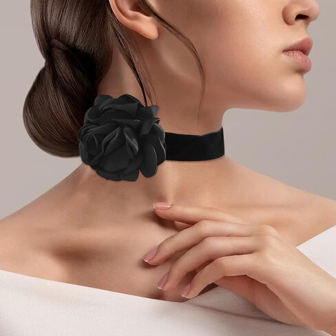 YANCHUN Flower Choker Necklace Summer Beach Choker for Women Girls Black Flower Necklace in Saudi Arabia