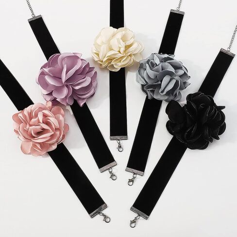 YANCHUN Flower Choker Necklace Summer Beach Choker for Women Girls Black Flower Necklace in Saudi Arabia
