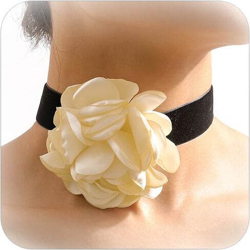 YANCHUN Flower Choker Necklace Summer Beach Choker for Women Girls Black Flower Necklace in Saudi Arabia