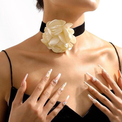 YANCHUN Flower Choker Necklace Summer Beach Choker for Women Girls Black Flower Necklace in Saudi Arabia