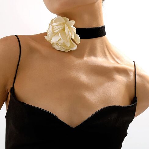 YANCHUN Flower Choker Necklace Summer Beach Choker for Women Girls Black Flower Necklace in Saudi Arabia